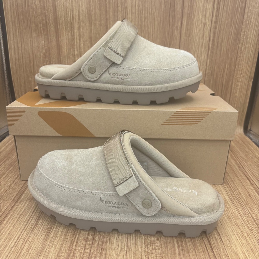 New Koolaburra by UGG Tizzey Clog Women 7 Driftwood Suede Platform Mule Lug Sole